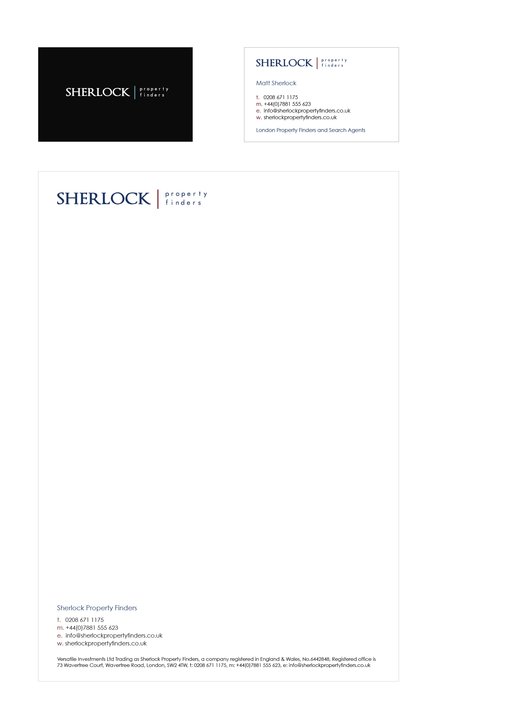 Stationery Design by logoclinic for Sherlock Property Finders | Design #35345