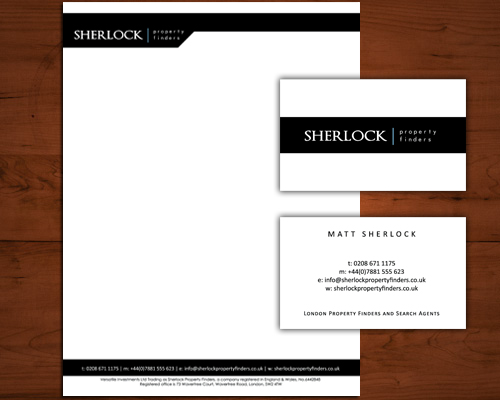 Schreibwaren-Design von k.a.d.a. designs für Sherlock Property Finders | Design #35474