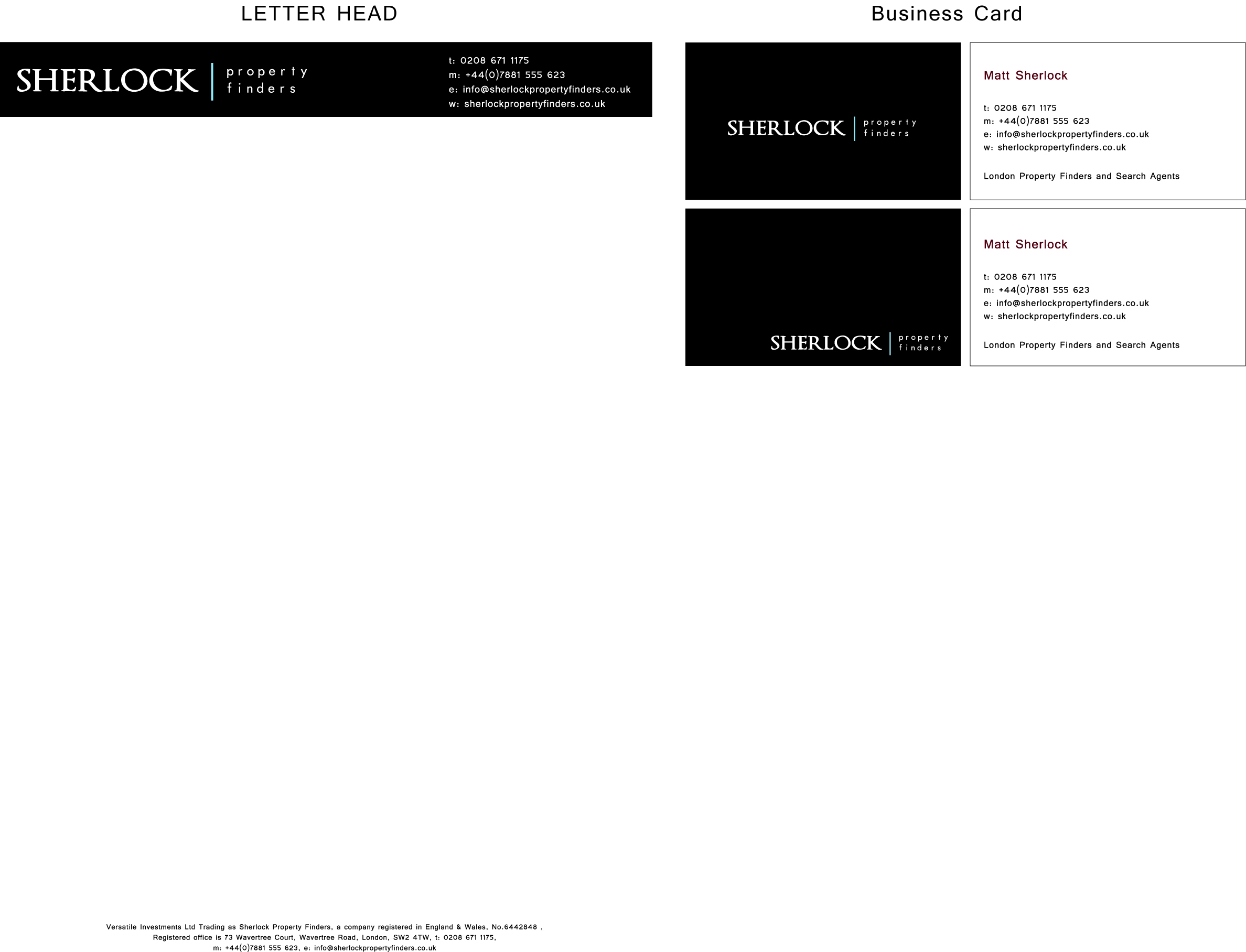 Stationery Design by Creative Space for Sherlock Property Finders | Design #35545