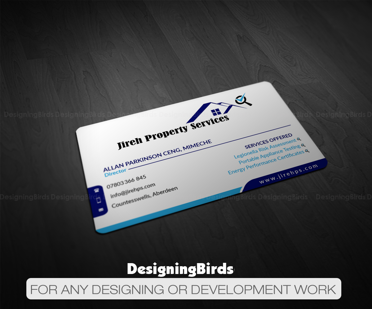 Visitenkarten-Design von Designing Birds für Jireh Property Services | Design #14360905