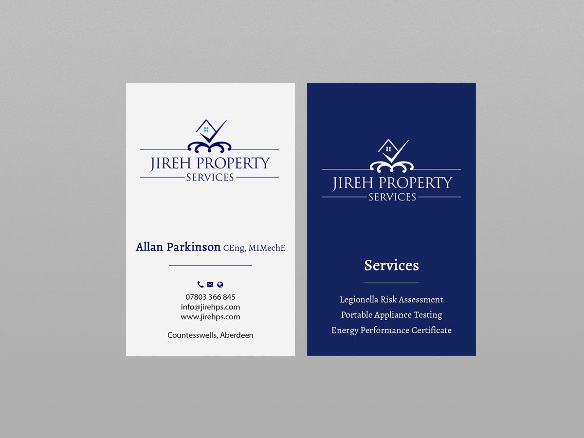 Visitenkarten-Design von Creations Box 2015 für Jireh Property Services | Design #14368867