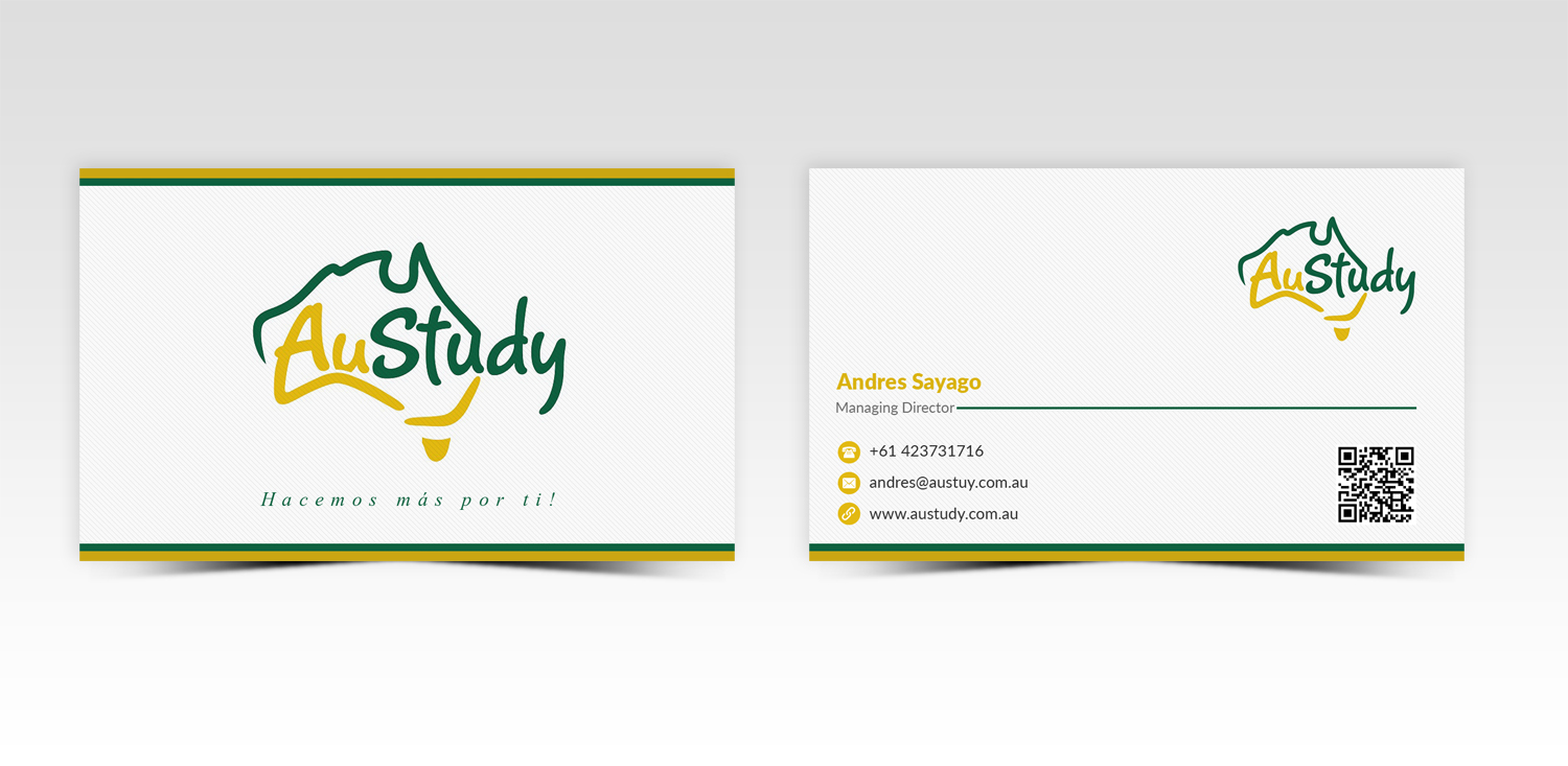 Business Card Design by Pointless Pixels India for Austudy Pty Ltd | Design #15122552