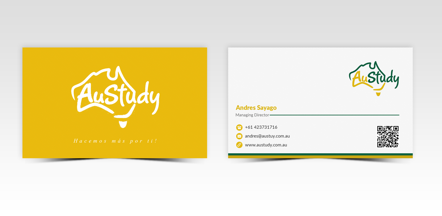 Business Card Design by Pointless Pixels India for Austudy Pty Ltd | Design #15122553