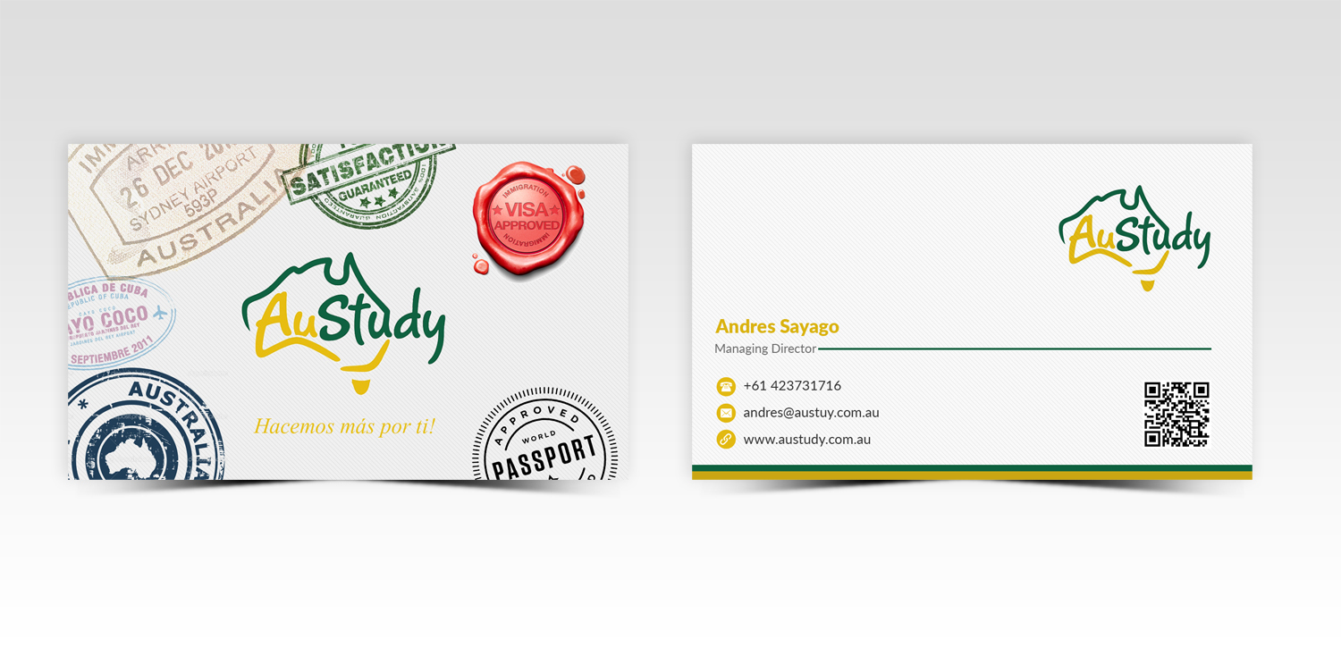Business Card Design by Pointless Pixels India for Austudy Pty Ltd | Design #15122644