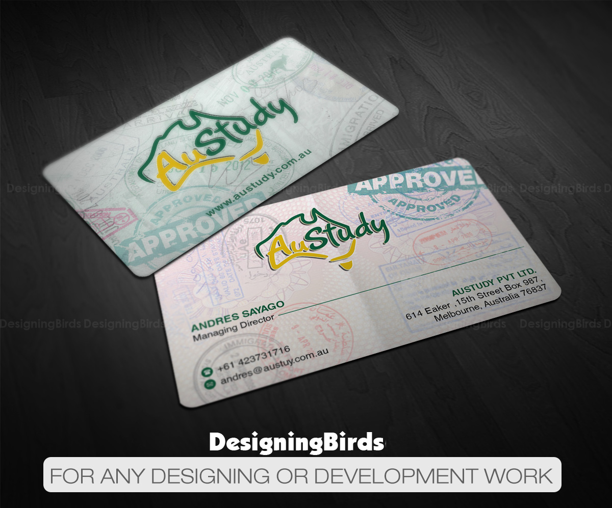 Business Card Design by Designing Birds for Austudy Pty Ltd | Design #15126146