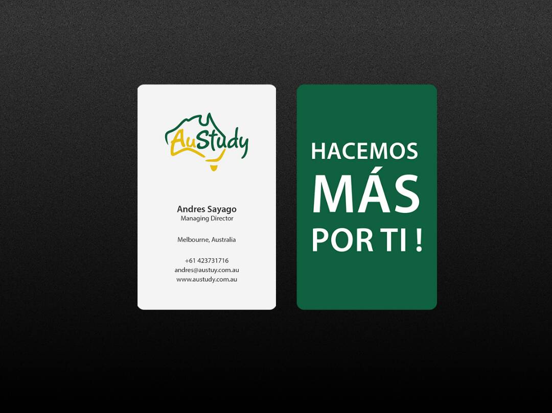 Design de Carte de Visite par Creations Box 2015 pour Austudy Pty Ltd | Design #15108785