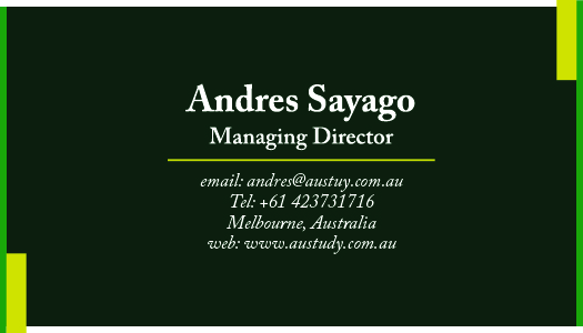 Design de Carte de Visite par Mark Cheng pour Austudy Pty Ltd | Design #15108640