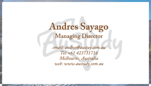 Business Card Design by Mark Cheng for Austudy Pty Ltd | Design #15126693