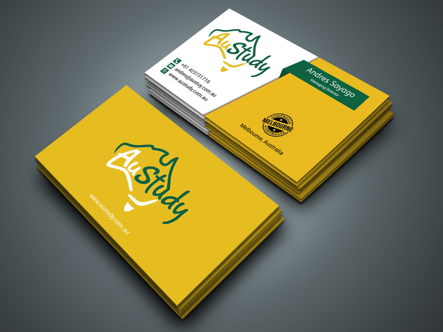 Business Card Design by zahidrabby.bigc for Austudy Pty Ltd | Design #15116063