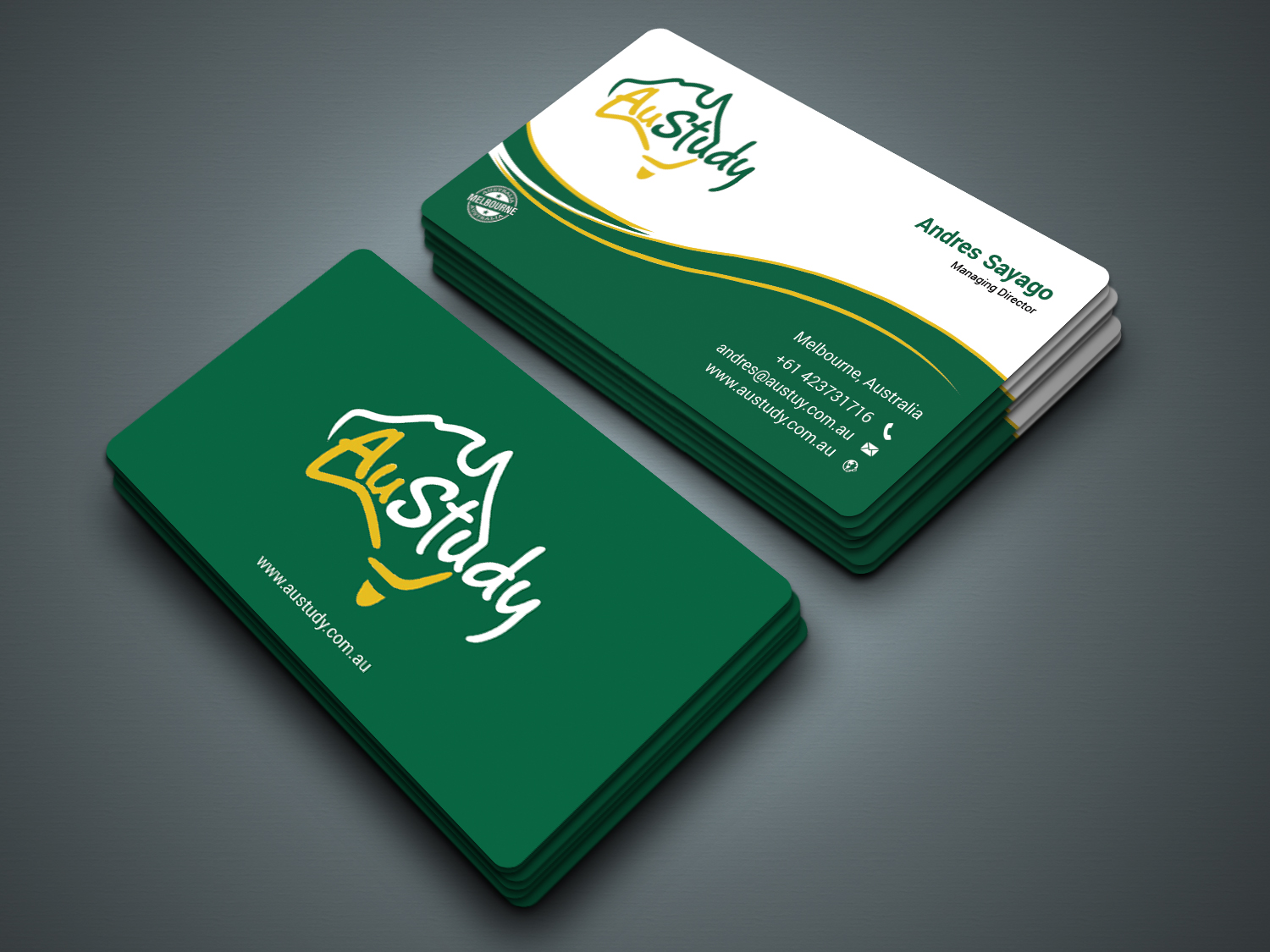 Business Card Design by zahidrabby.bigc for Austudy Pty Ltd | Design #15117333