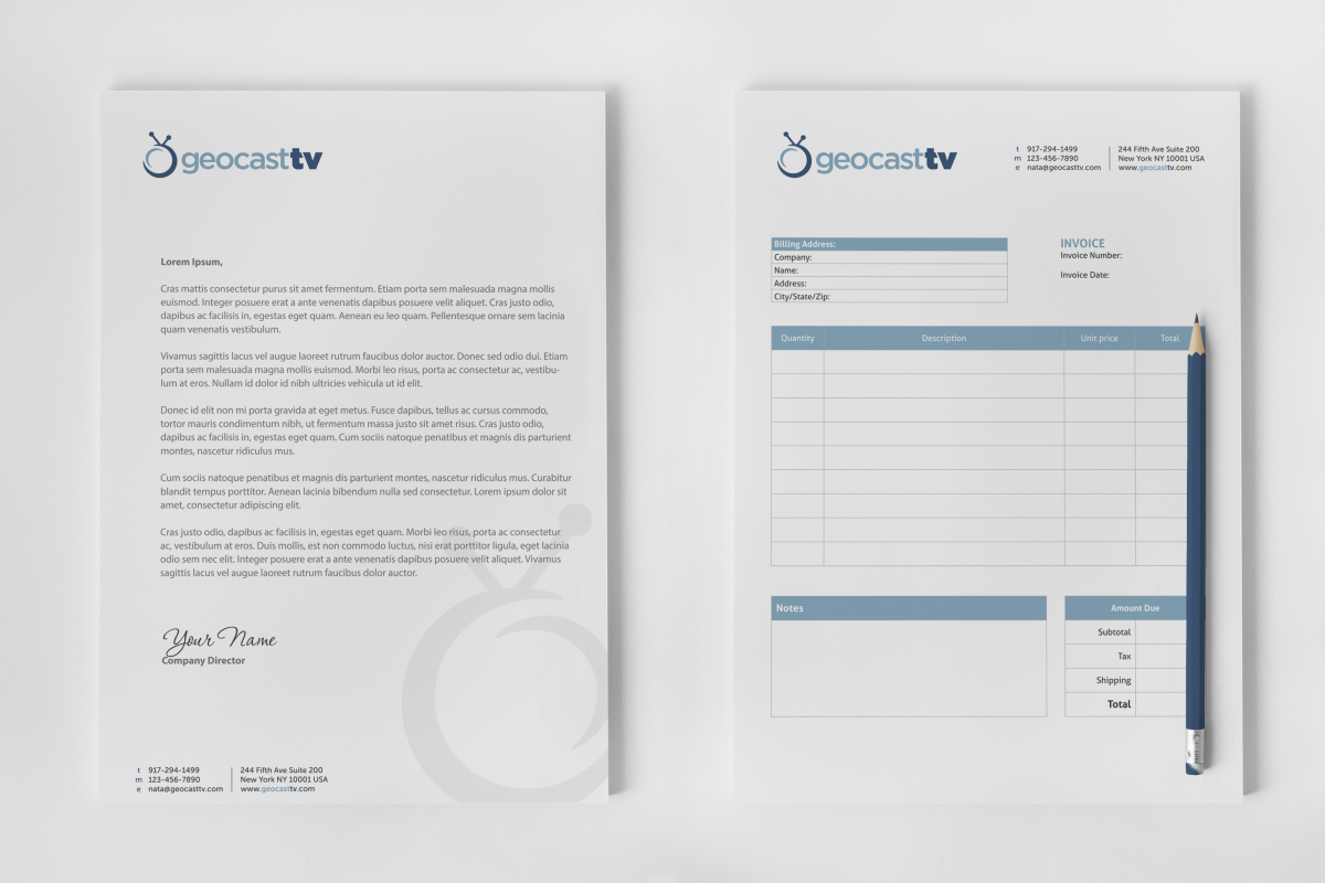 Stationery Design by HYPdesign for Geocast TV | Design #2528852