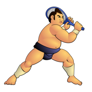 Sumo Tennis Player in four poses | Design Illustration par kaiser77