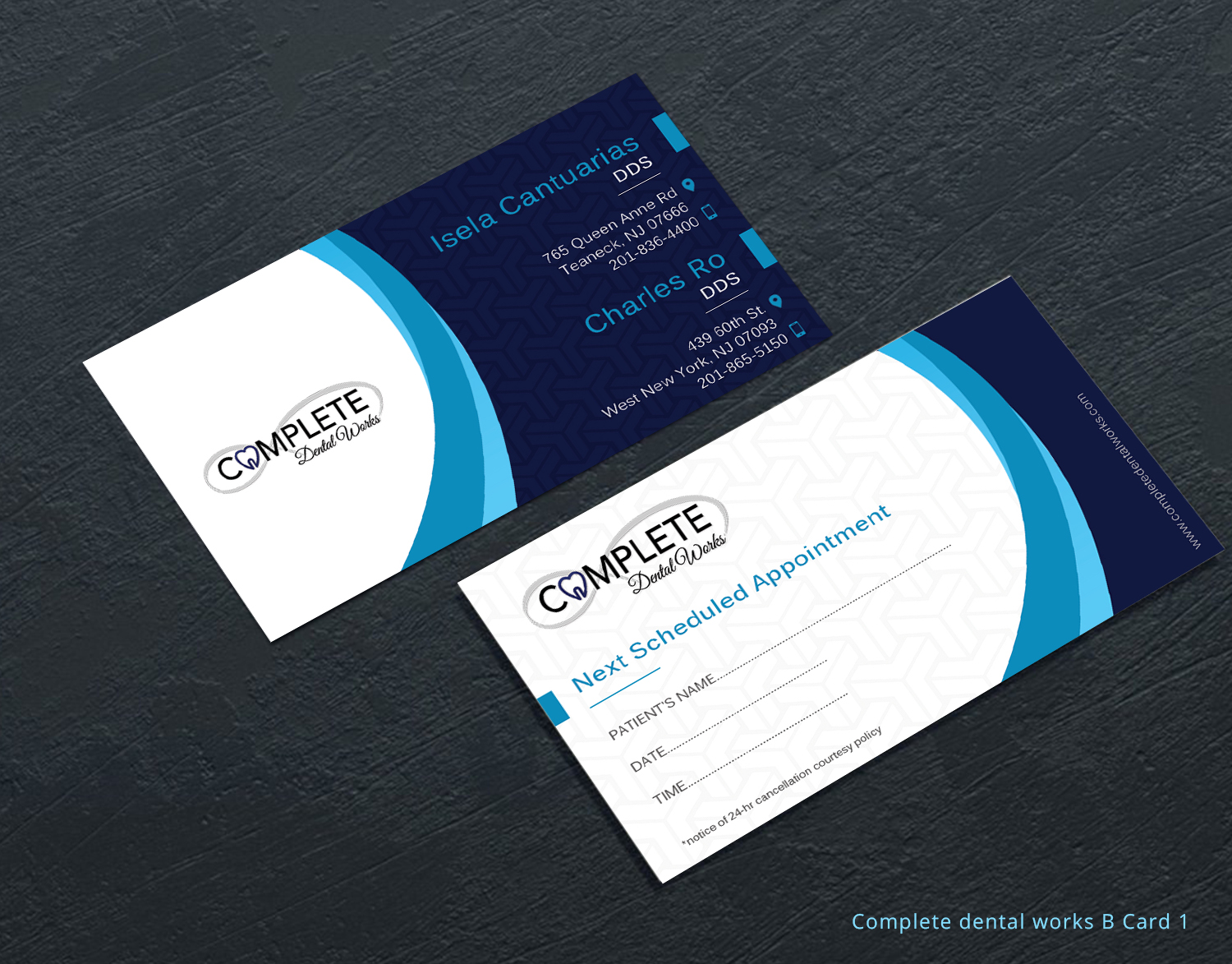elegant playful dental business card design for one and only dental visiting card design