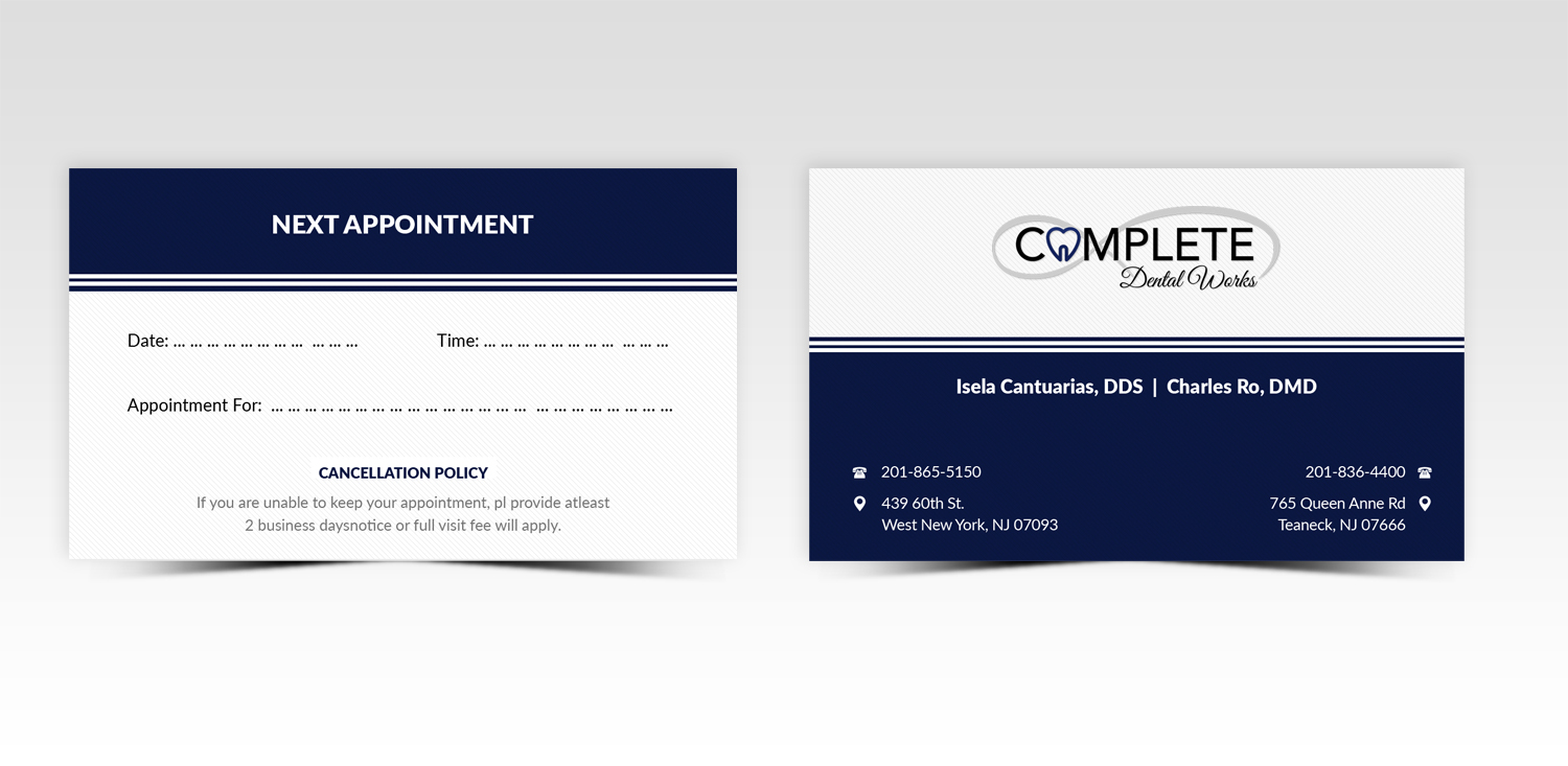Business Card Design by Pointless Pixels India for One and Only Complete Dental | Design #14360936