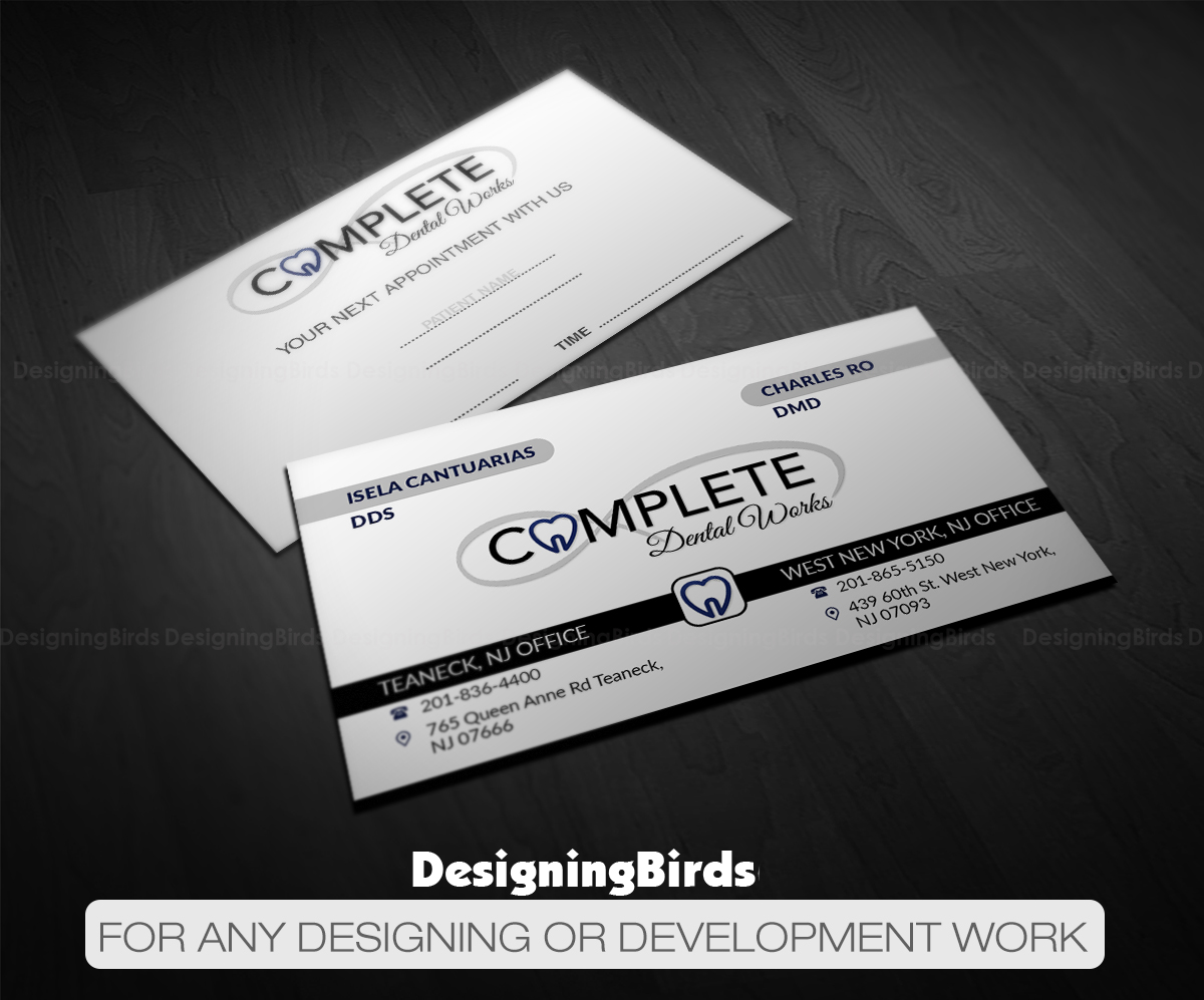 Business Card Design by Designing Birds for One and Only Complete Dental | Design #14369835
