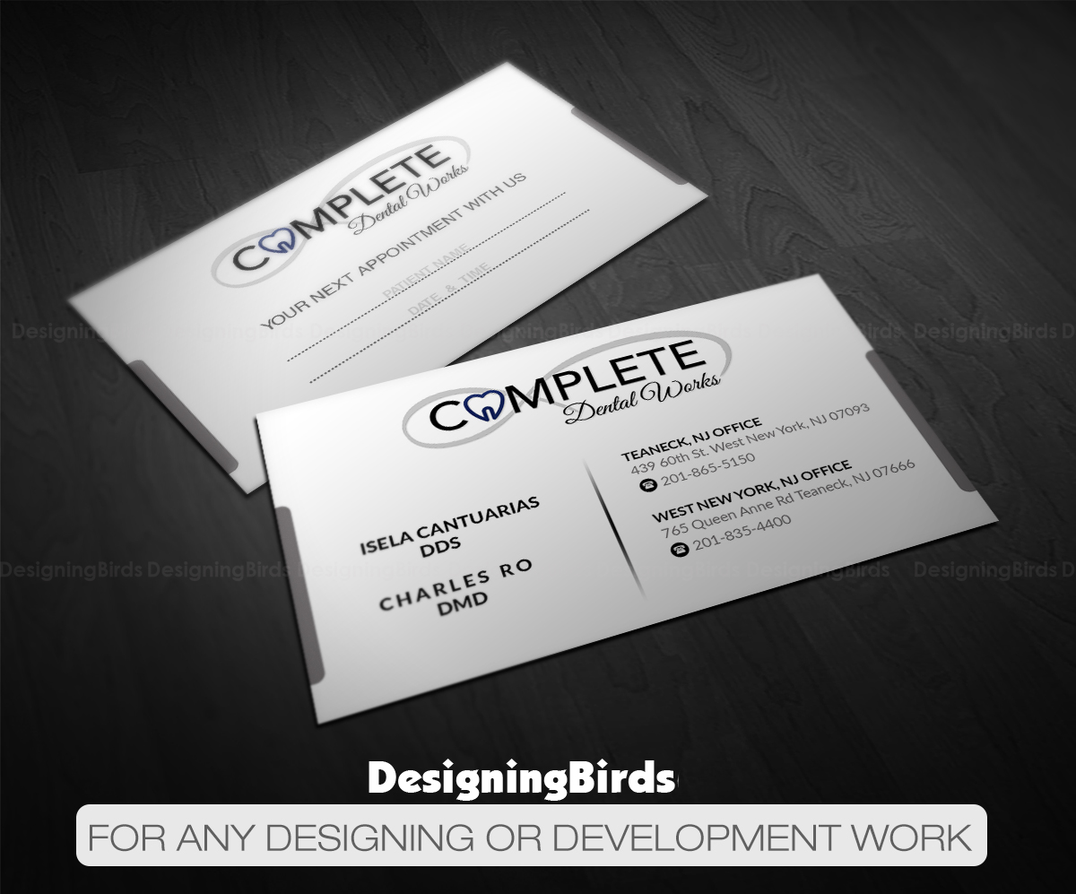 Business Card Design by Designing Birds for One and Only Complete Dental | Design #14370044