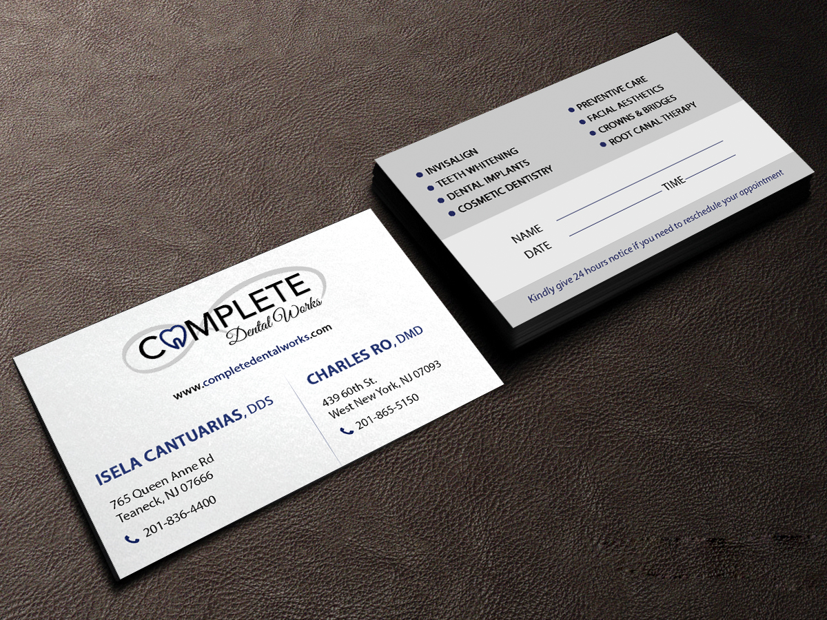 Business Card Design by Creations Box 2015 for One and Only Complete Dental | Design #14355658