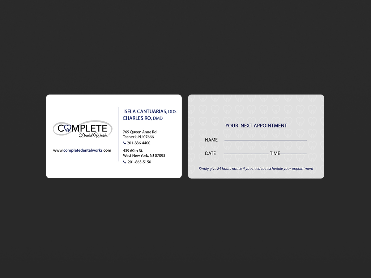 Business Card Design by Creations Box 2015 for One and Only Complete Dental | Design #14355663