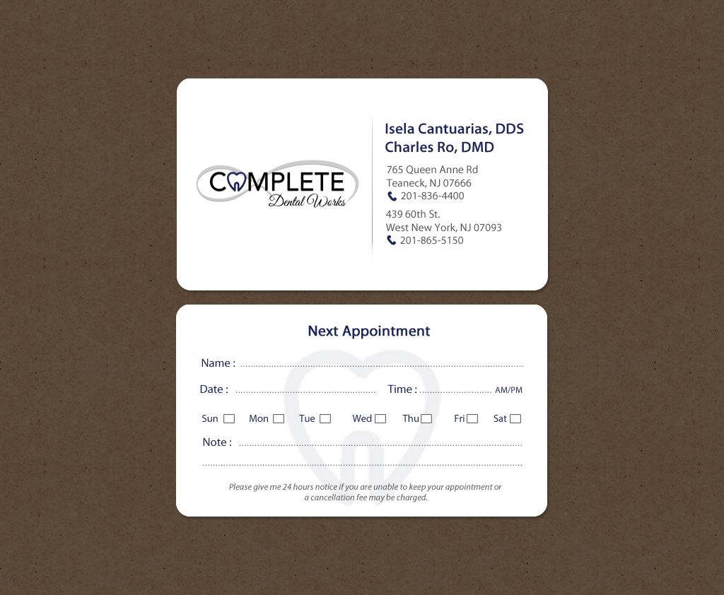 Business Card Design by chandrayaan.creative for One and Only Complete Dental | Design #14348945