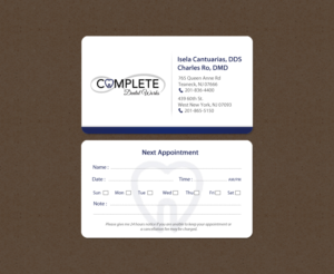 Visitenkarten-Design von chandrayaan.creative für One and Only Complete Dental | Design: #14348946