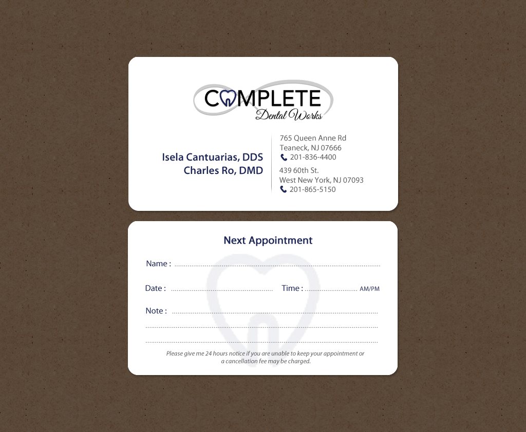 Business Card Design by chandrayaan.creative for One and Only Complete Dental | Design #14348947