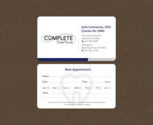 Visitenkarten-Design von chandrayaan.creative für One and Only Complete Dental | Design: #14348949