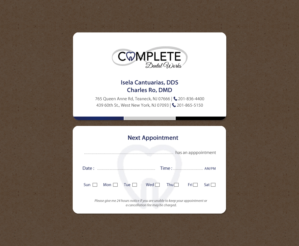 Business Card Design by chandrayaan.creative for One and Only Complete Dental | Design #14348963