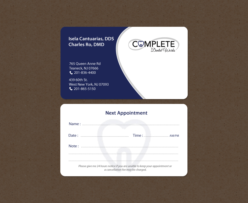 Business Card Design by chandrayaan.creative for One and Only Complete Dental | Design #14348964