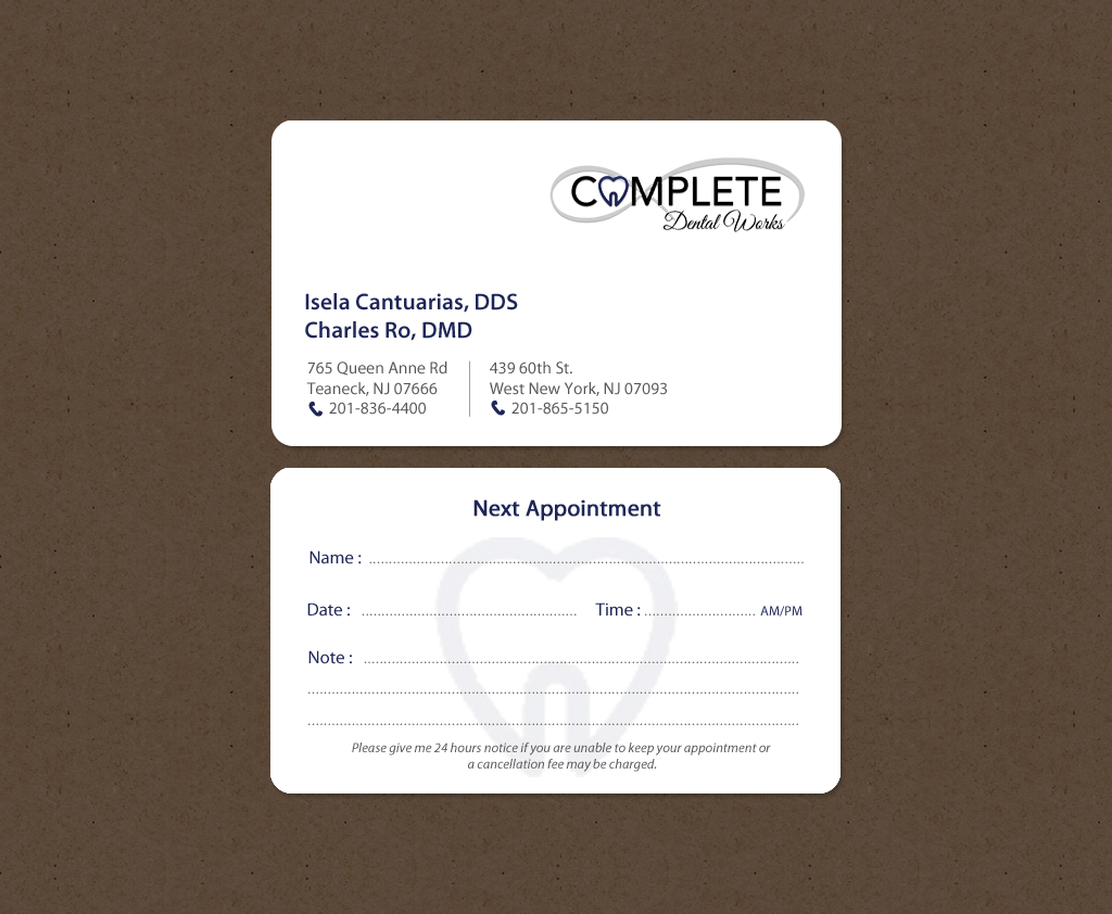 Business Card Design by chandrayaan.creative for One and Only Complete Dental | Design #14348965