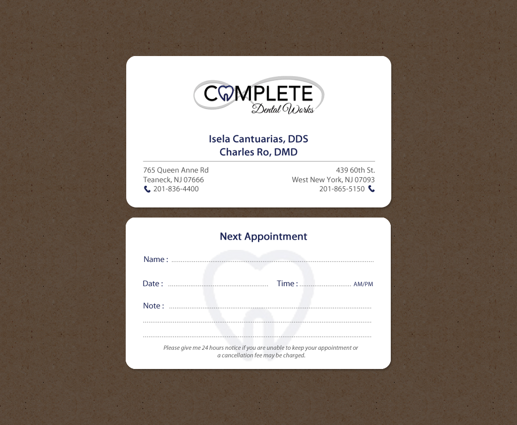 Business Card Design by chandrayaan.creative for One and Only Complete Dental | Design #14348967