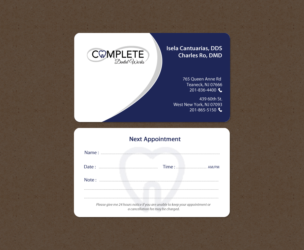 Business Card Design by chandrayaan.creative for One and Only Complete Dental | Design #14348968