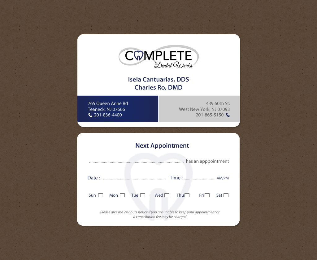 Business Card Design by chandrayaan.creative for One and Only Complete Dental | Design #14348969