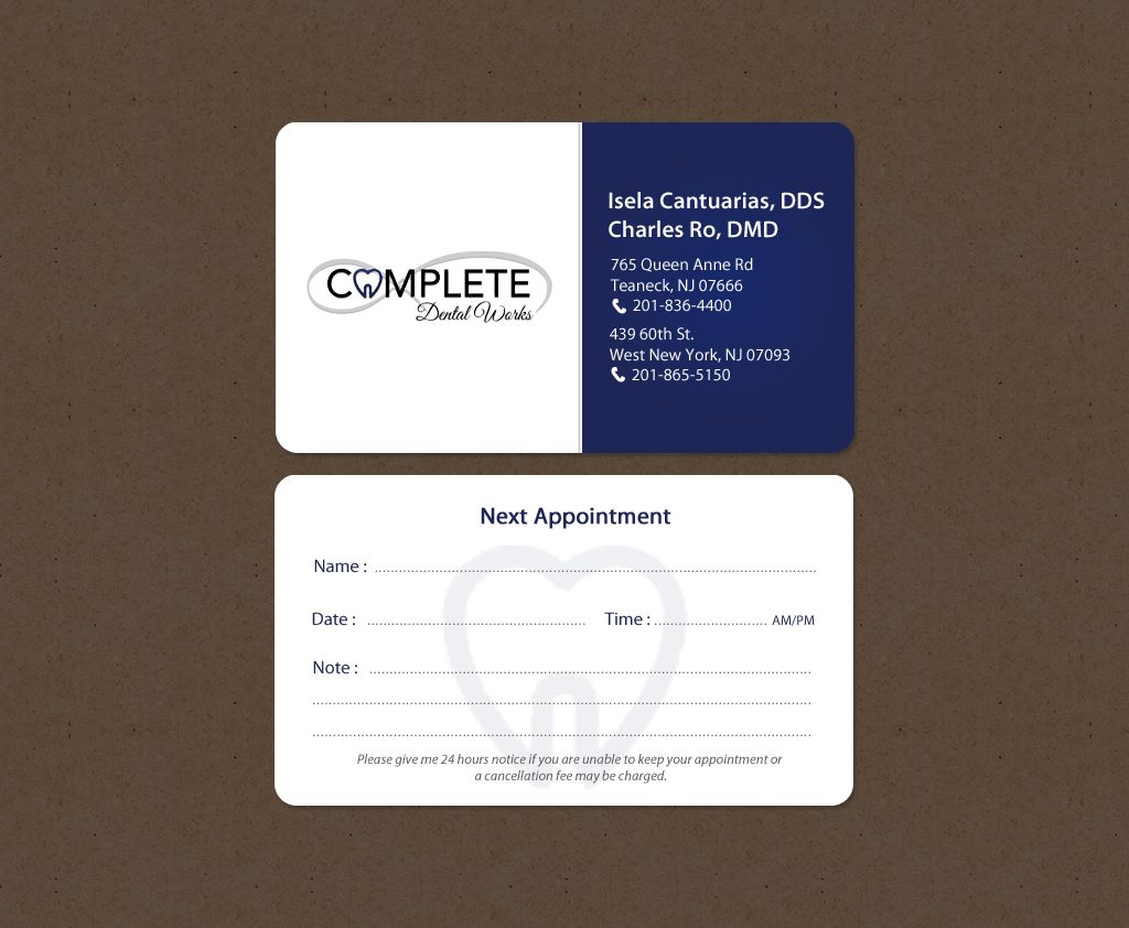 Business Card Design by chandrayaan.creative for One and Only Complete Dental | Design #14348976