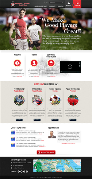 Wordpress Design by Mayank Patel for Upright Rugby Canada | Design: #2560885