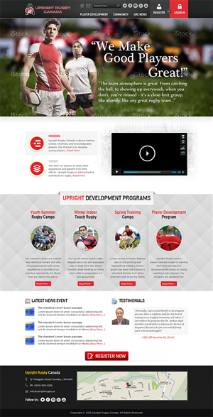 WordPress-Design von Mayank Patel für Upright Rugby Canada | Design: #2850879