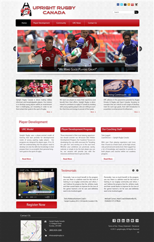 WordPress-Design von pb für Upright Rugby Canada | Design: #2529649