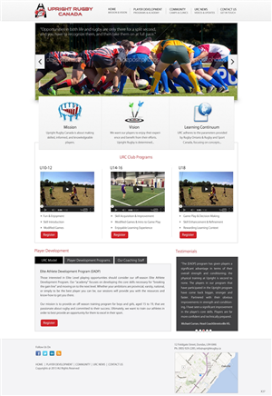 WordPress-Design von pb für Upright Rugby Canada | Design: #2529650