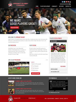 WordPress-Design von pb für Upright Rugby Canada | Design: #2542034