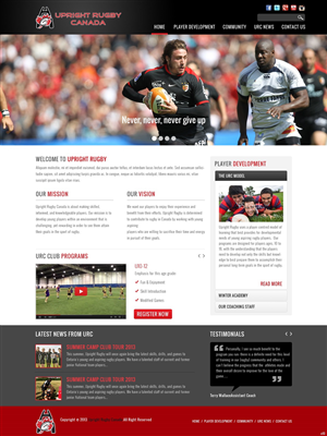 WordPress-Design von pb für Upright Rugby Canada | Design: #2542039