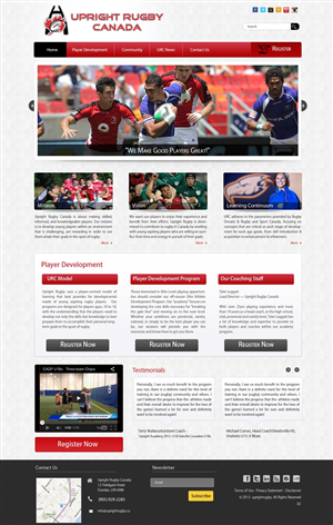 WordPress-Design von pb für Upright Rugby Canada | Design: #2547330