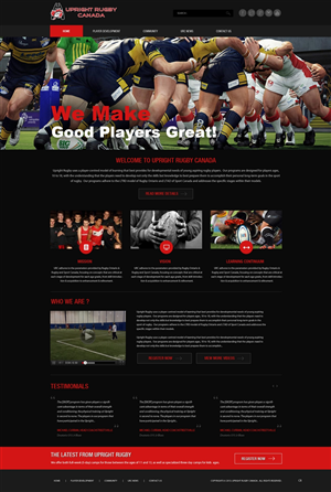 WordPress-Design von pb für Upright Rugby Canada | Design: #2553081