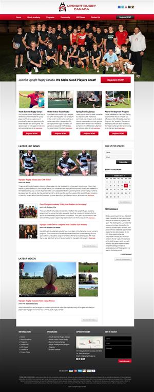 Wordpress Design by MIND for Upright Rugby Canada | Design: #2573081