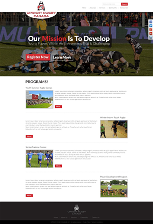 Wordpress Design by TechWise for Upright Rugby Canada | Design: #2550870