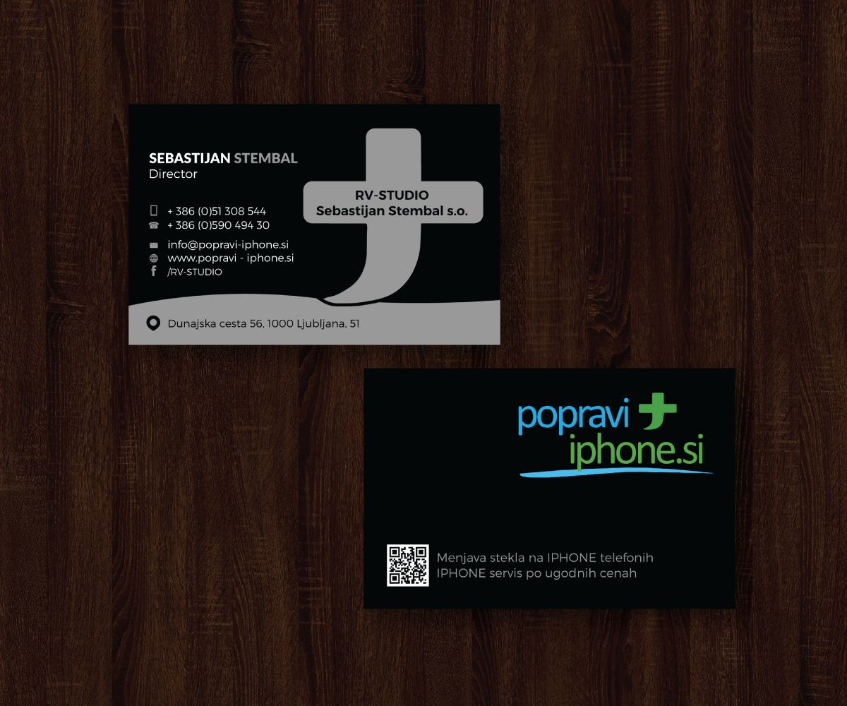 Business Card Design by JK18 for RV-STUDIO, Sebastijan ?tembal, s.p. | Design #14368274