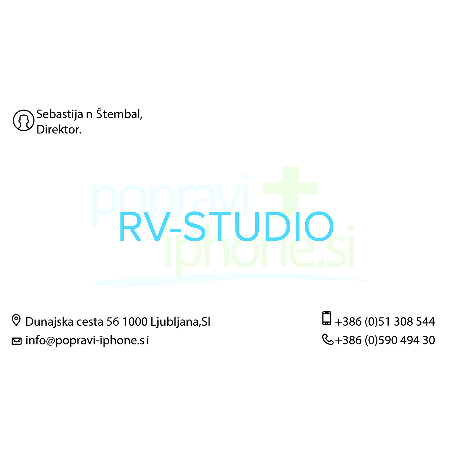 Business Card Design by Mayur Bhutada for RV-STUDIO, Sebastijan ?tembal, s.p. | Design #14440930