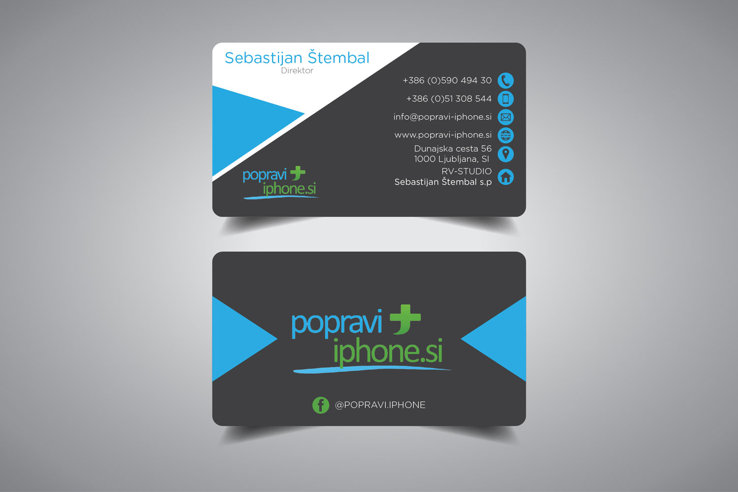 Business Card Design by promax58 for RV-STUDIO, Sebastijan ?tembal, s.p. | Design #14366768