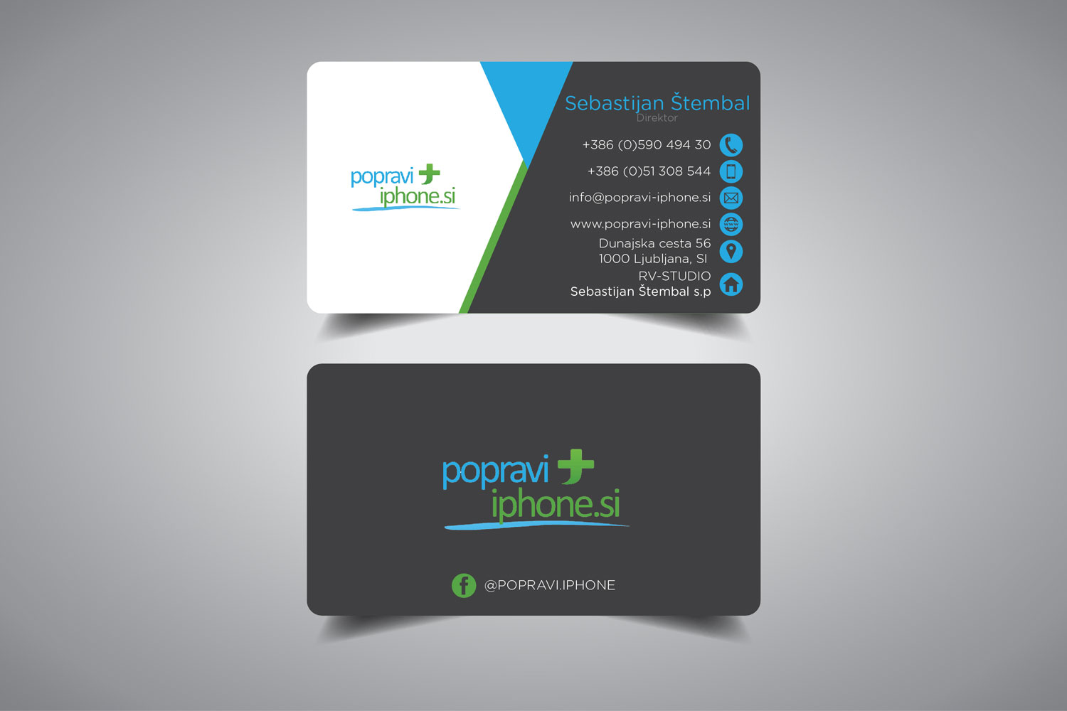 Business Card Design by promax58 for RV-STUDIO, Sebastijan ?tembal, s.p. | Design #14366917