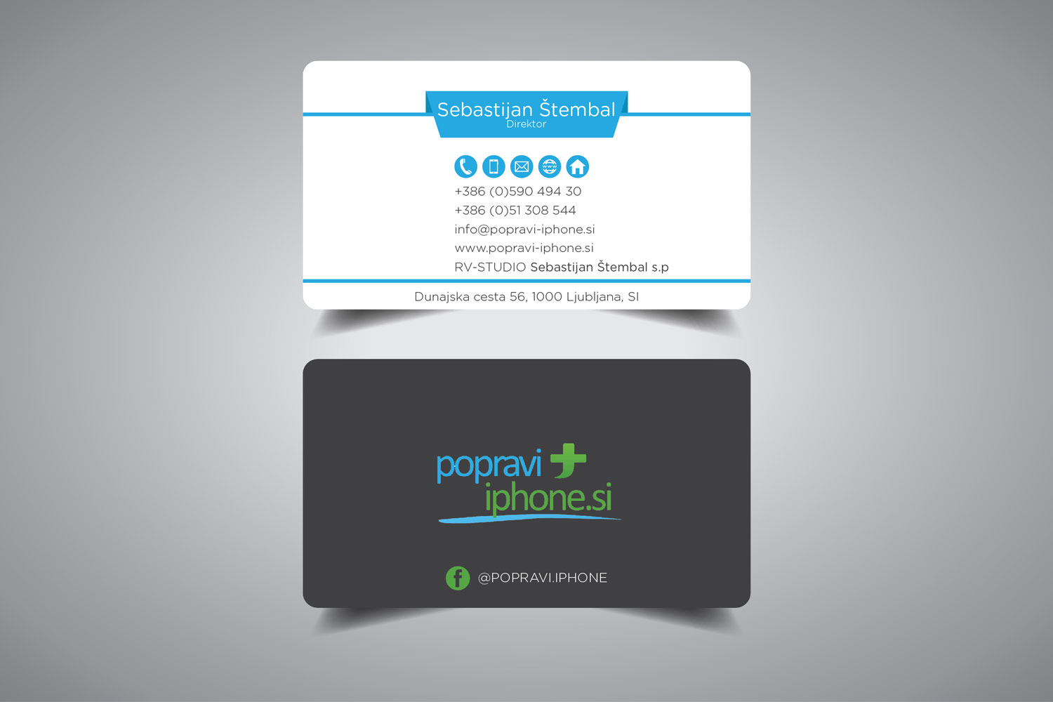 Business Card Design by promax58 for RV-STUDIO, Sebastijan ?tembal, s.p. | Design #14366933