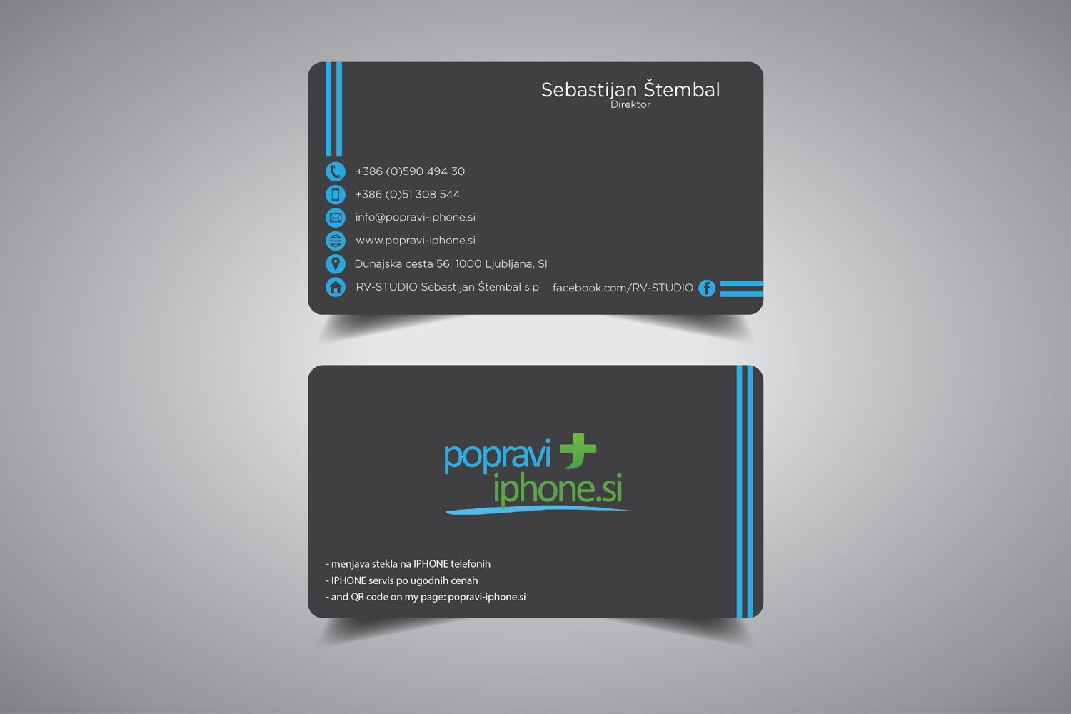 Business Card Design by promax58 for RV-STUDIO, Sebastijan ?tembal, s.p. | Design #14374862