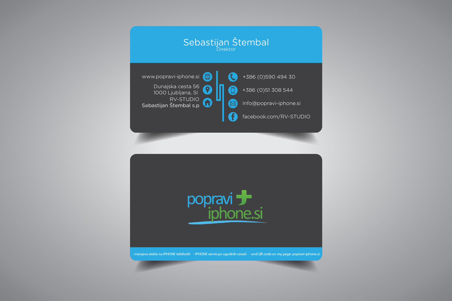 Business Card Design by promax58 for RV-STUDIO, Sebastijan ?tembal, s.p. | Design #14374990